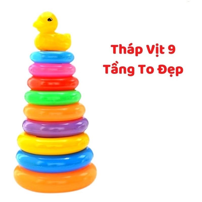 Tháp Vịt Xếp 9 Tầng Nhiều Màu Giúp Bé Phát Triển Đồ Chơi Bé Trai Bé Gái