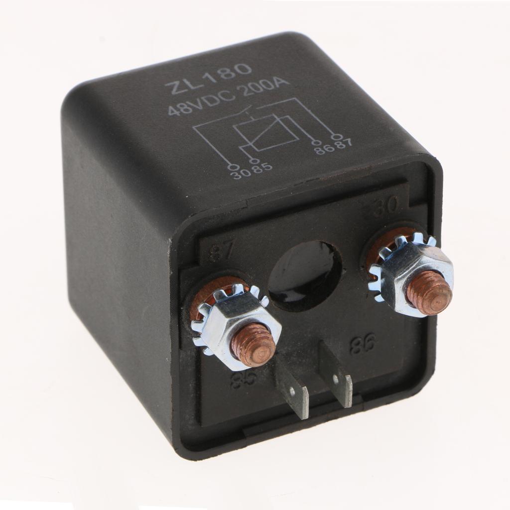 2x High Performance Car SPST Relay 2 Pole 48V 200A + 4 Connection Accessories, Automatic Switch