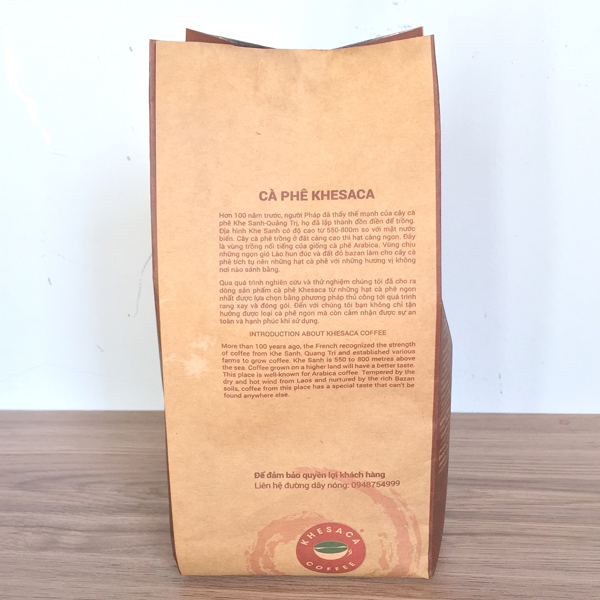 Cà phê rang xay nguyên chất 100% - Arabica Khesaca Gió Lào cấp 1 - Gói 250gr
