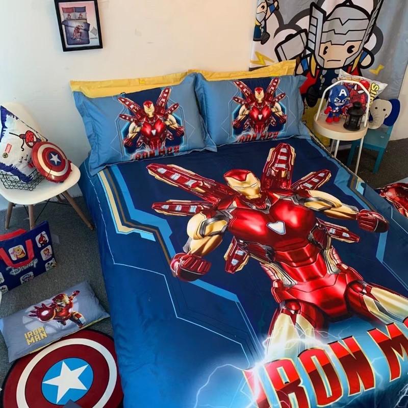Bộ Chăn Ga Gối Cotton Disney 100%cotton Hàng Nhập khẩu Cao Cấp 4 Món Siêu Anh Hùng