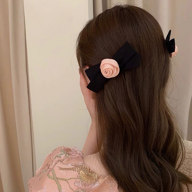 Kẹp tóc nơ hoa hồng nhiều mẫu