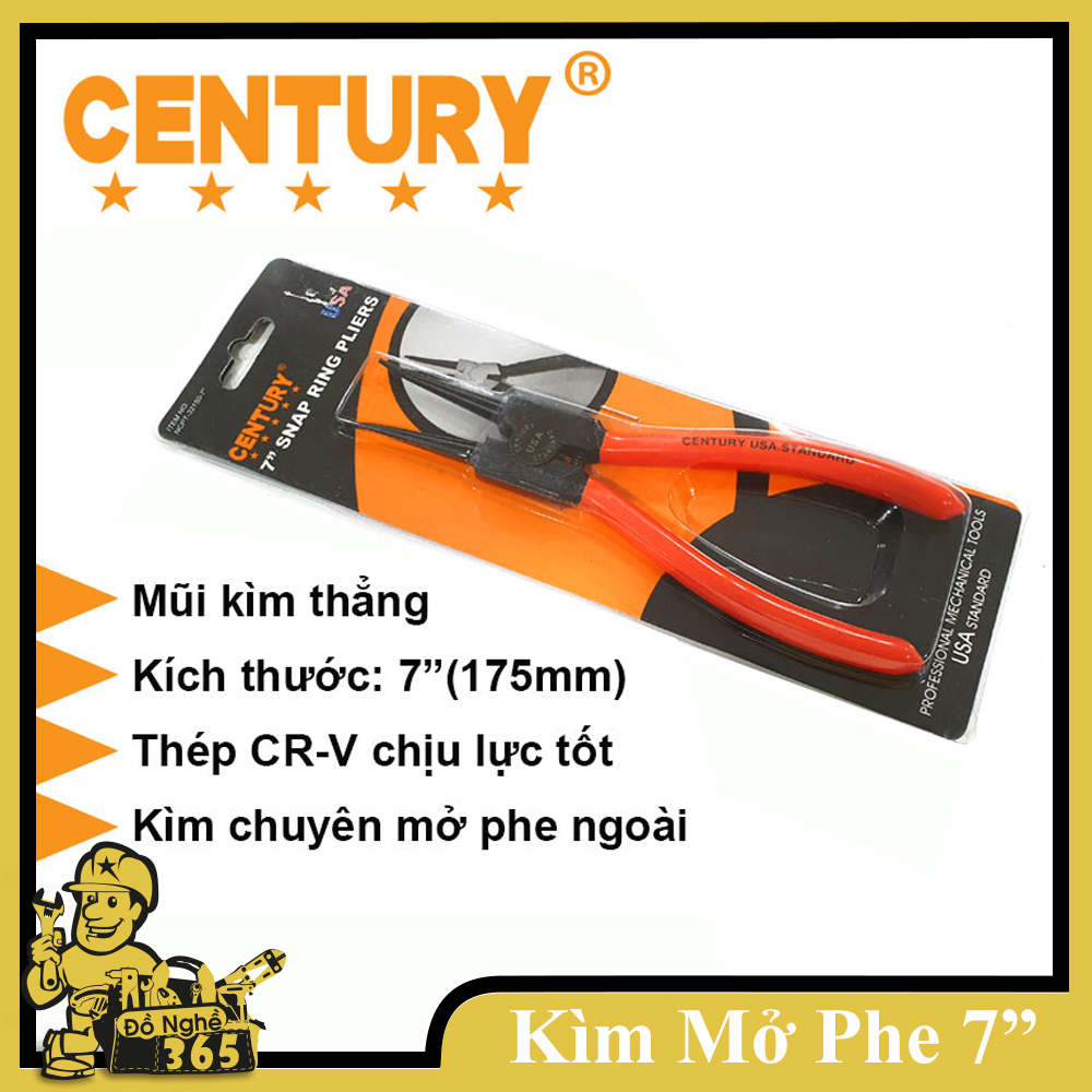 kìm mở phe ngoài 7&quot; (175mm) mũi thẳng century