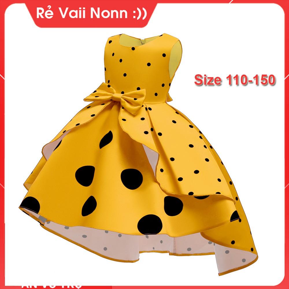 Đầm công chúa bé gái -Váy đầm công chúa cho bé gái dễ thương- đầm trễ vai bé gái
