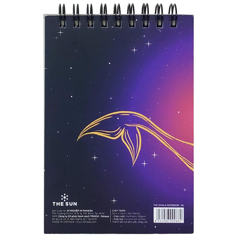 Sổ Lò Xo Trên Giấy Trơn - 160 Trang 9 x 13 cm 80gsm - The Whale - The Sun 02