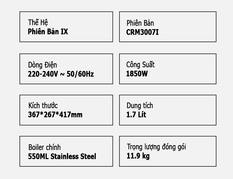 Máy Pha Cà Phê Espresso Gemilai CRM3007I Chuyên Nghiệp Thương Mại, Kiểm Soát Nhiệt Độ Pha Tùy Ý, Pha Cafe Espresso 58mm, Định Lượng Tùy Ý, Hàng Chính Hãng