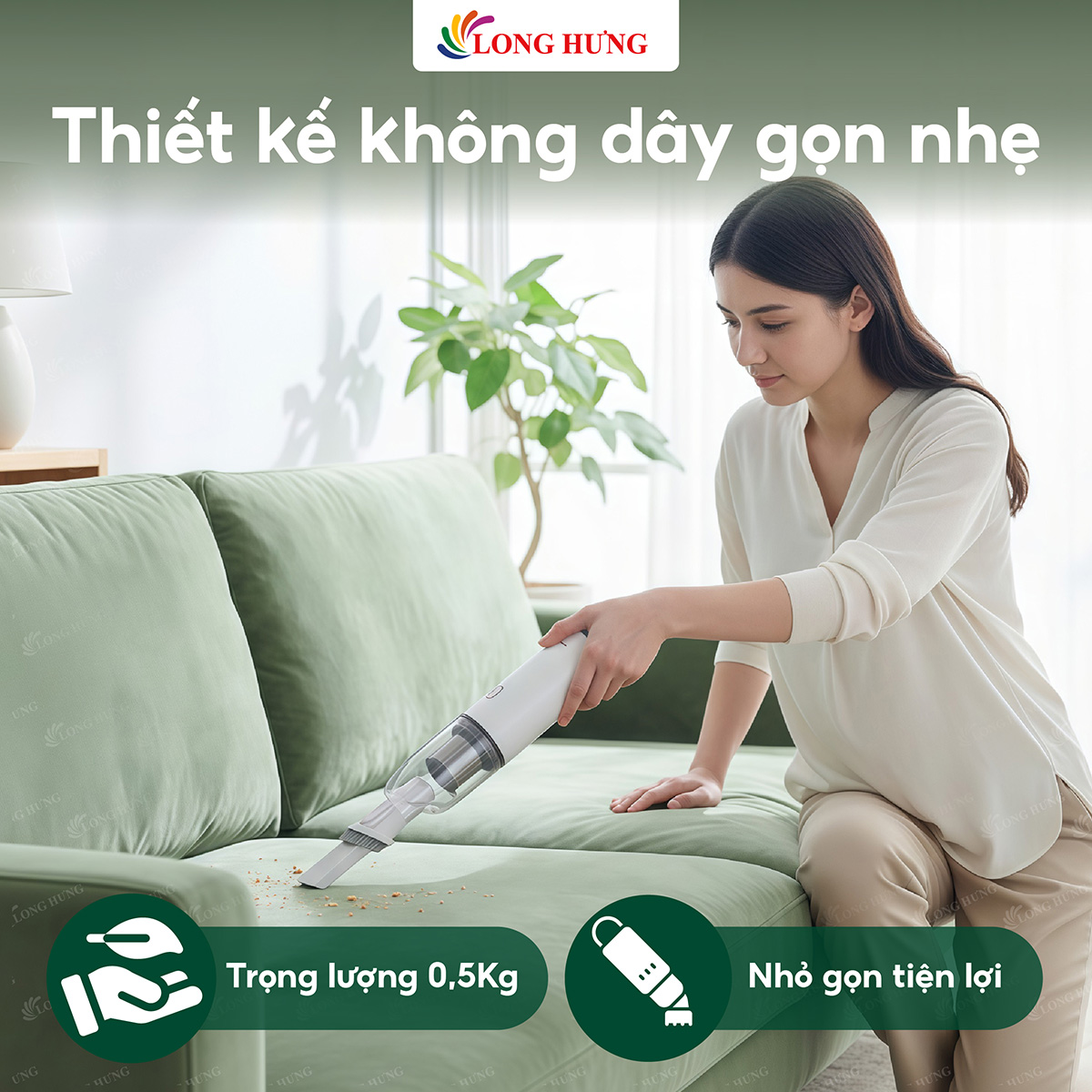 Máy hút bụi không dây cầm tay mini Panasonic MC-HC10WN46 - Hàng chính hãng