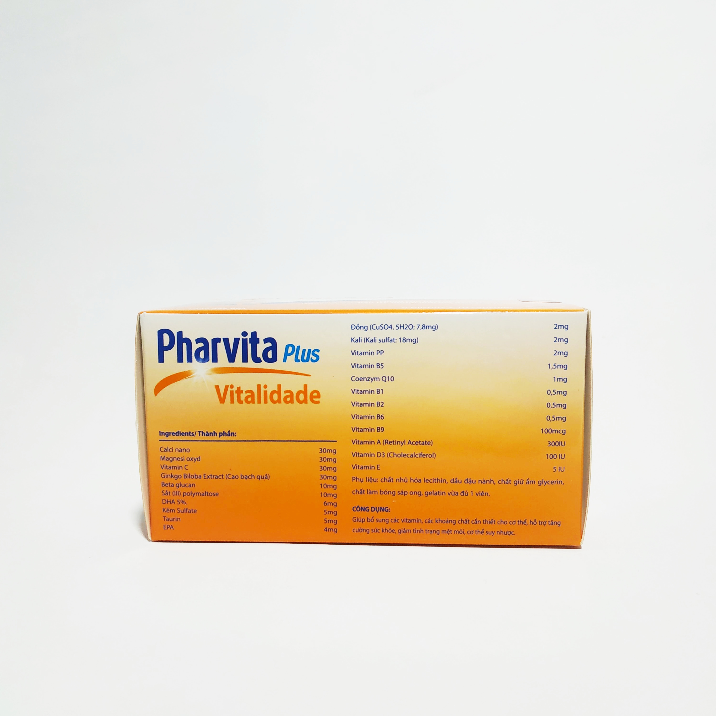 Viên Uống Bồi Bổ Sức Khỏe Pharvita Plus, Tăng Cường Sức Đề Kháng, Tăng Cường Thể Lực Bổ Sung Các Vitamin - Pharmaton Hộp 60 Viên