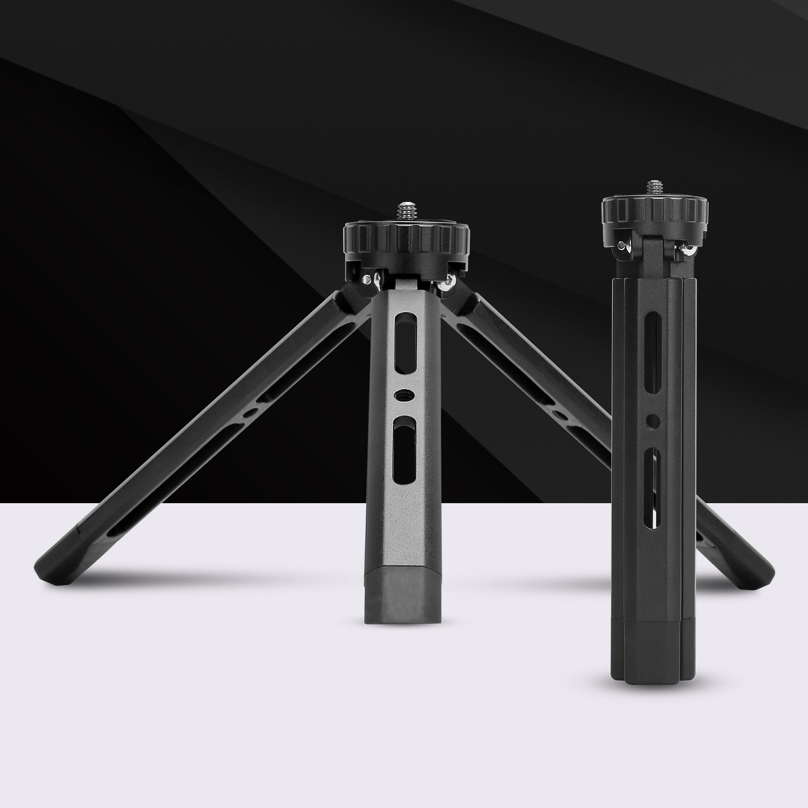 Mini Metal Tripod Aluminum Alloy Desktop Stand Tripod with 1/4 inch Screw for DSLR ILDC Camera Camcorder Projector