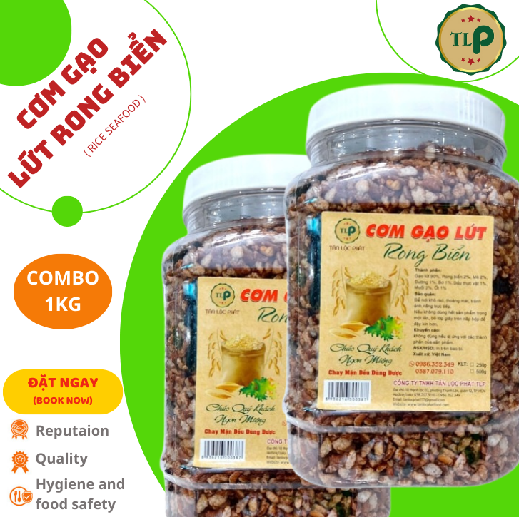 CƠM GẠO LỨT RONG BIỂN TÂN LỘC PHÁT COMBO 2 HŨ - MỖI HŨ 500G