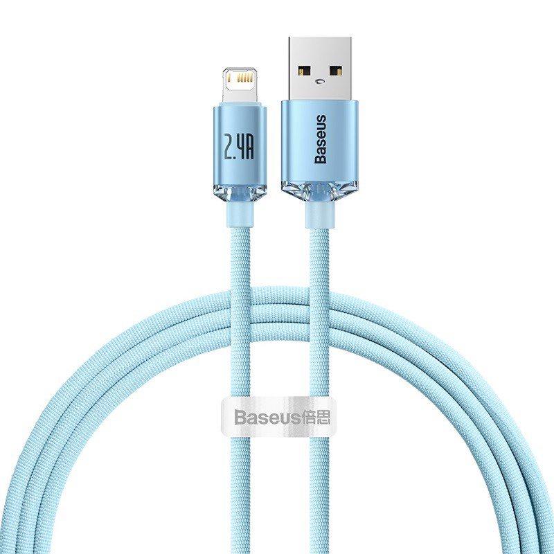 Cáp sạc nhanh Baseus Crystal Shine Series Fast Charging Data Cable USB to l.P 2.4A (Hàng chính hãng)