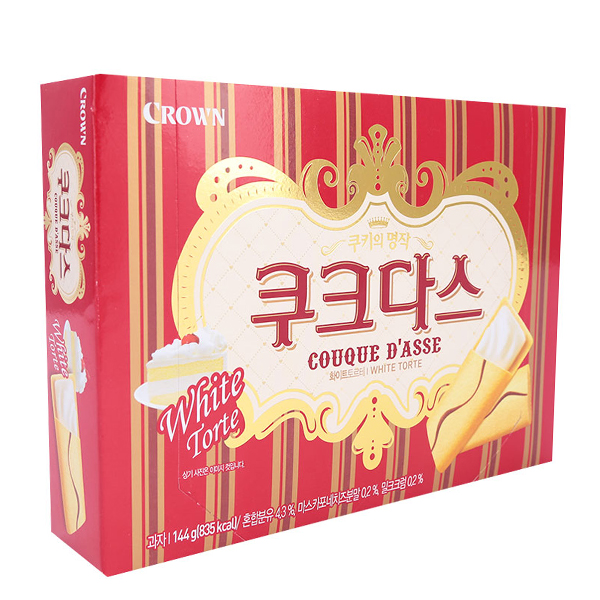 Bánh Ngọt Couque D'asse White Torte Crown Hộp 144 Gram - Nhập Khẩu Hàn Quốc