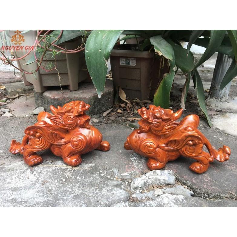 Cặp tỳ hưu gỗ hương ngang 30cm