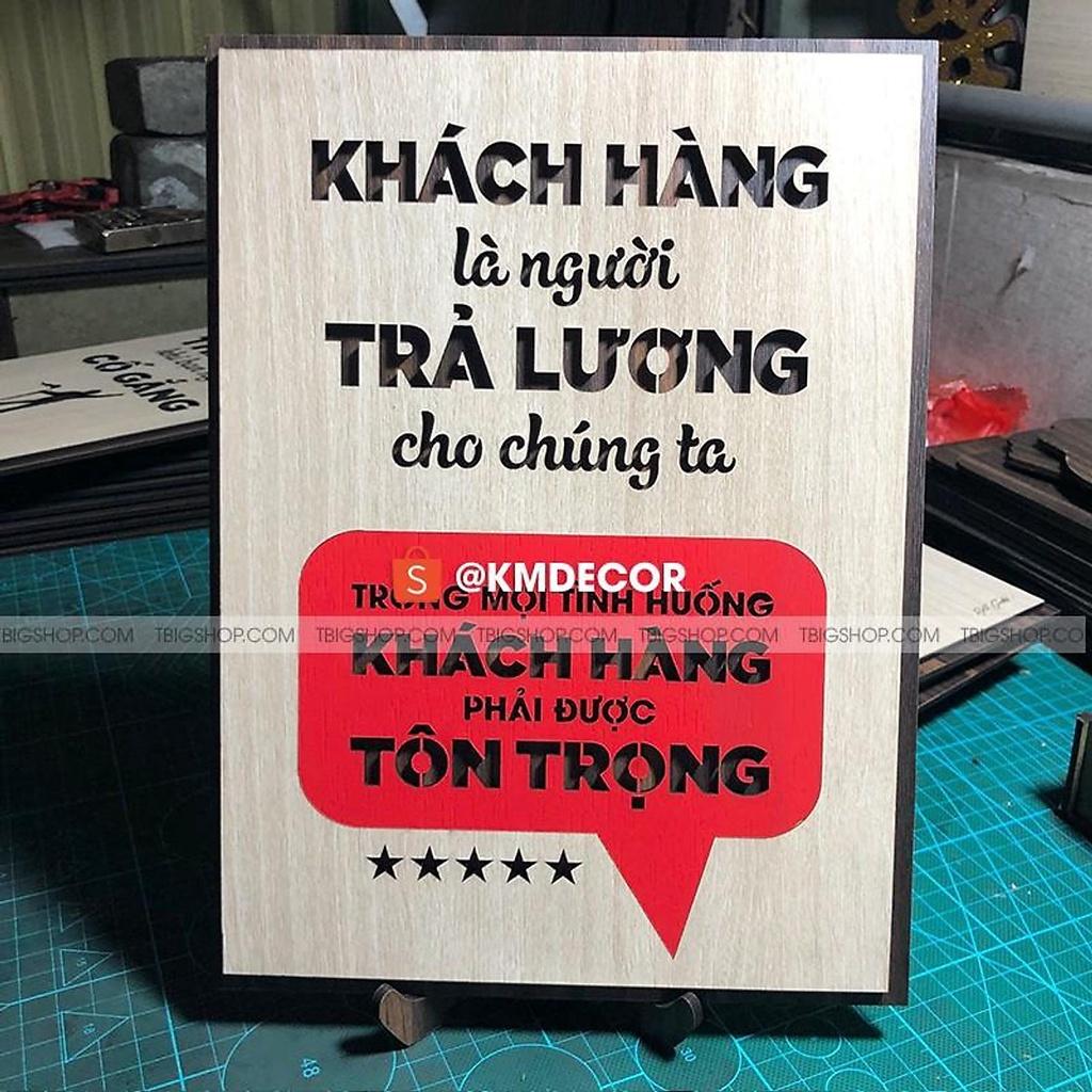 Bộ 2 tranh gỗ treo văn phong tạo động lực cho nhân viên kinh doanh Kích thước 40x30cm