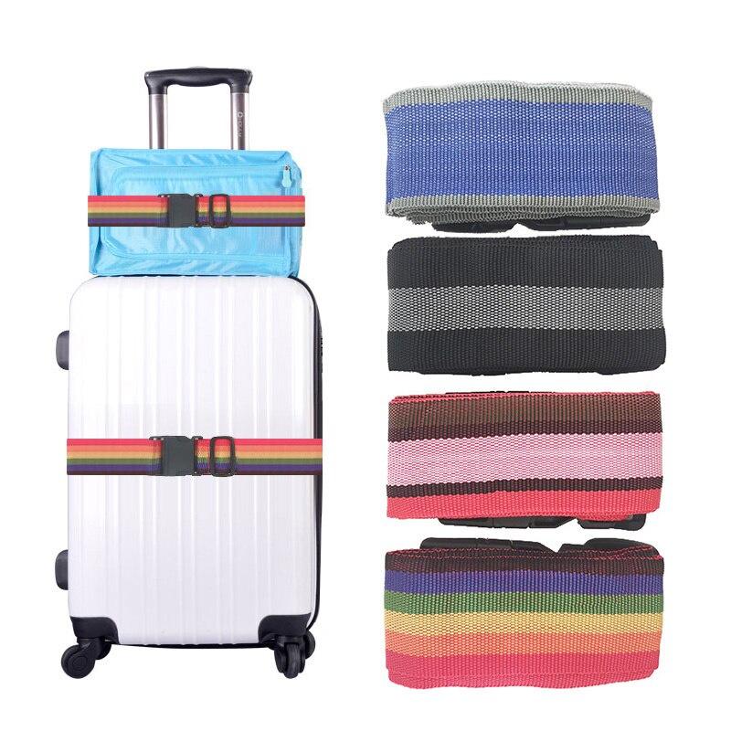 Adjustable Luggage Strap Cross Belt Rope Packing Travel Suitcase Nylon Lock Buckle Strap Baggage Belts Camping Bag Accessories