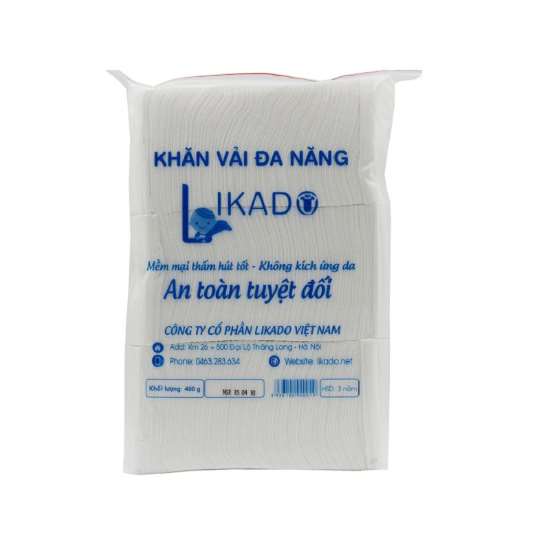 Bịch Khăn vải khô đa năng LIKADO 400g Mẫu Mới (15 x 20cm)