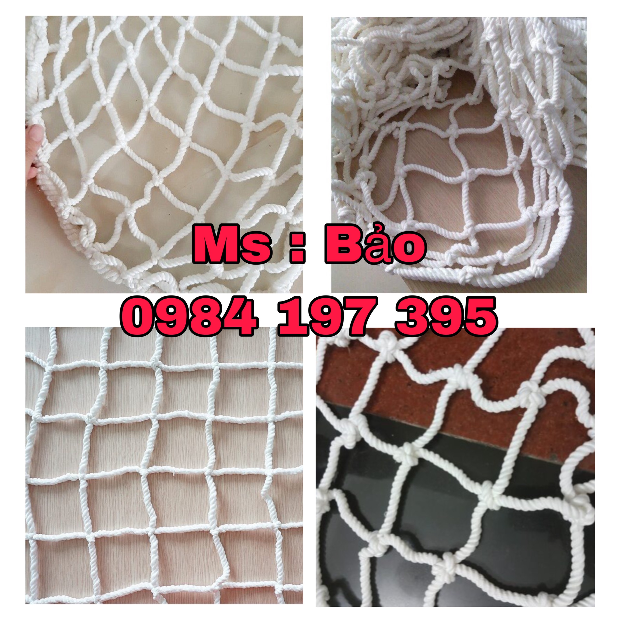 Lưới an toàn dù trắng mắt lưới 10cm x10cm khổ 2x20m