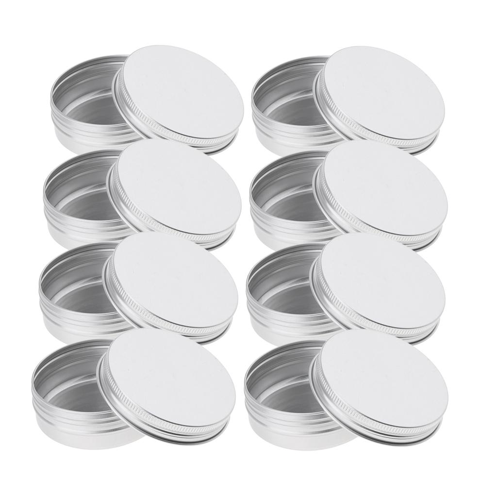 16x Aluminium Empty Cosmetic Pot Jar Travel Tin Balm Container Box Screw Lid