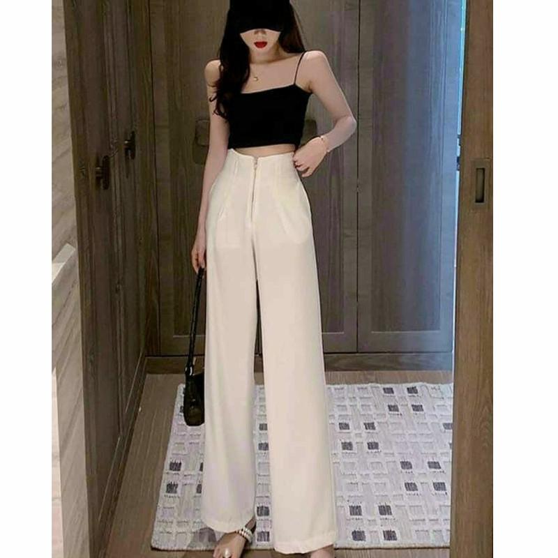 Quần ống suông khóa trước