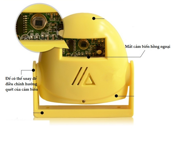 Báo động chống trộm, báo khách cảm biến hồng ngoại V1 ( Đã có pin )