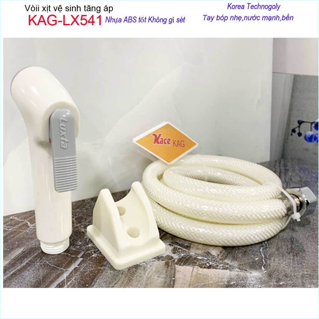 Vòi xịt vệ sinh KAG-LX541, Dây xịt nhựa 100% tia nước mạnh sử dụng siêu bền