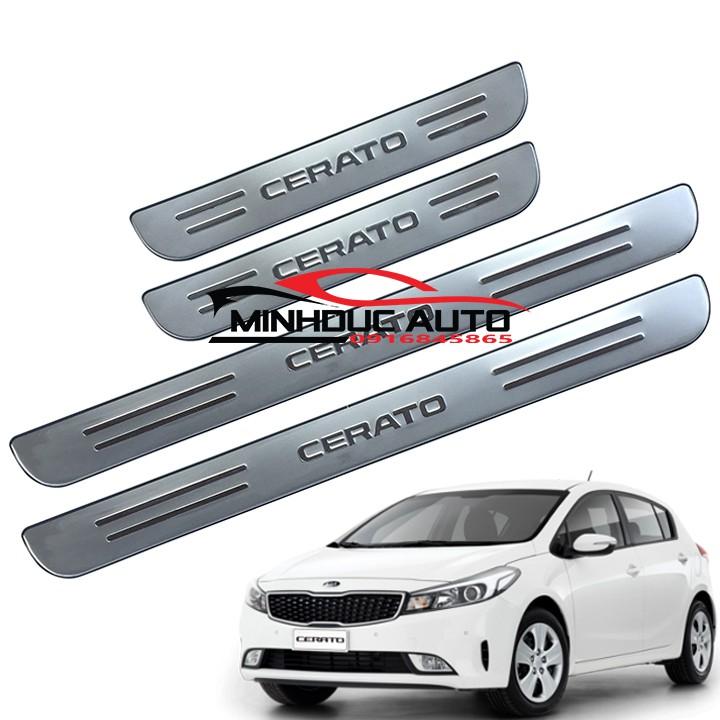 Ốp bậc cửa trong ngoài KIA CERATO - mẫu INOX