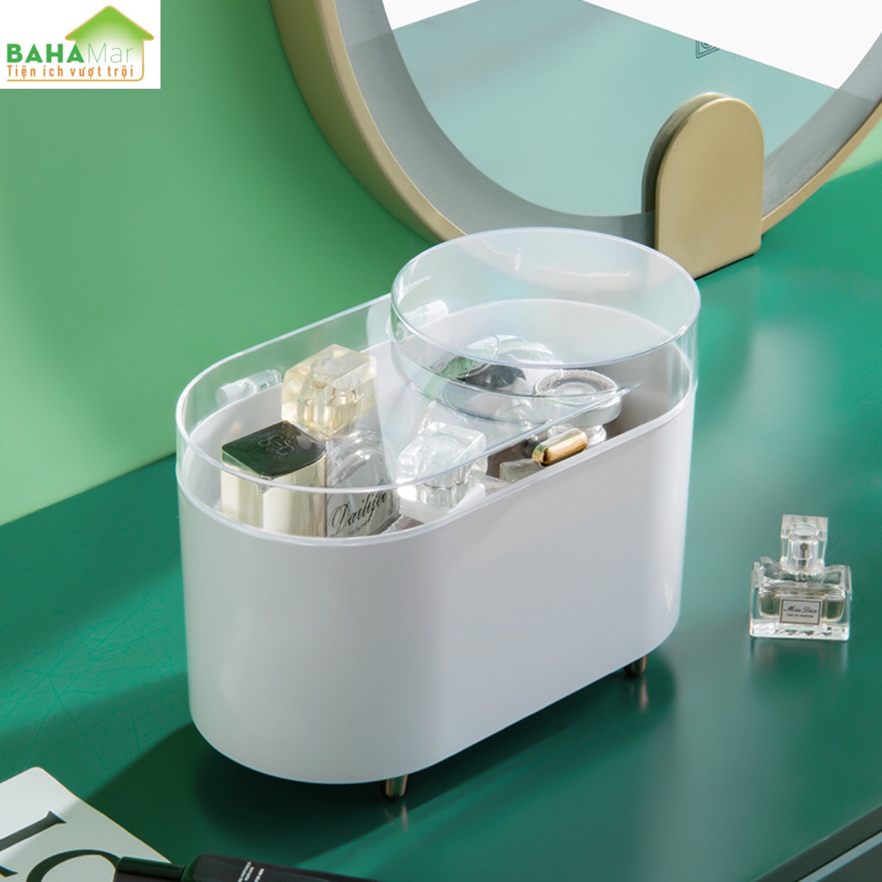 HỘP ĐỰNG NƯỚC HOA ĐỂ BÀN TRANG ĐIỂM "BAHAMAR" trang nhã và gọn gàng, tránh bụi bẩn