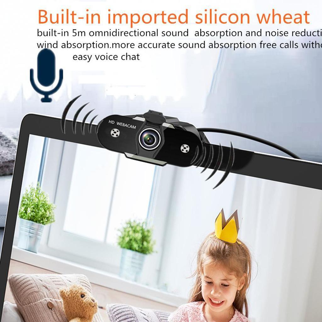 2X USB HD Webcam Web Cam Camera for PC Laptop Desktop Computer 1080P with Cover
