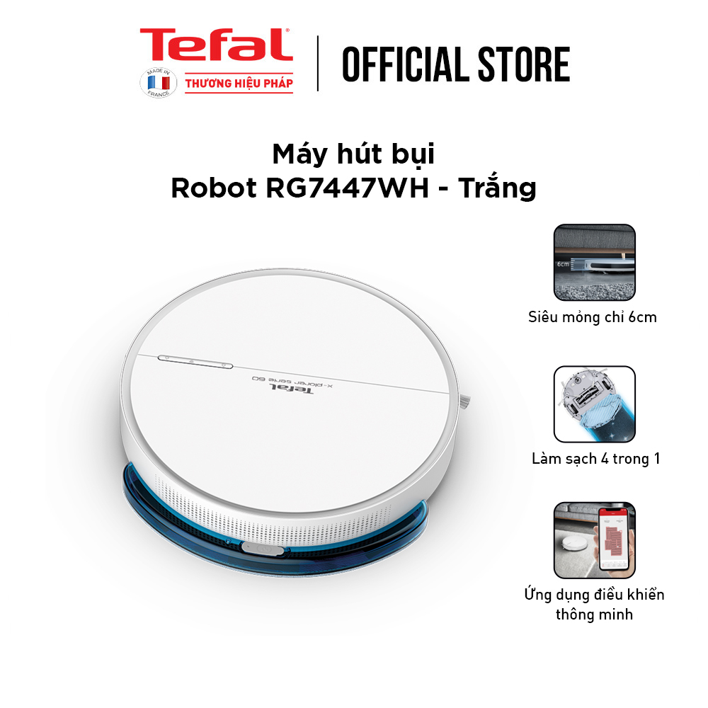 Robot hút bụi lau nhà Tefal RG7447WH - Trắng - Hàng chính hãng