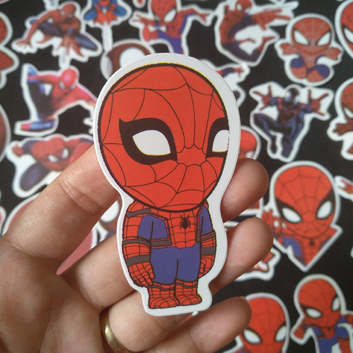 Bộ Sticker dán cao cấp chủ đề SPIDER MAN - NGƯỜI NHỆN - Dùng dán Xe, dán mũ bảo hiểm, dán Laptop