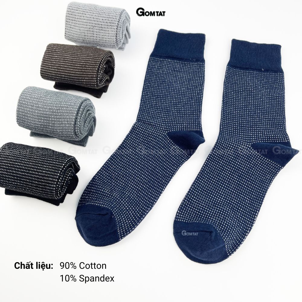 Tất Giày Tây Nam Cổ Cao GOMTAT Chất Liệu Cotton Cao Cấp Êm Chân Thoáng Khí - TATGIAYTAY01-1DOI