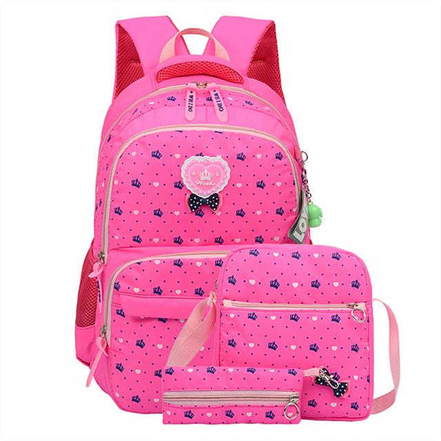 Trẻ Em Học Túi Ba Lô Túi Đựng Mới Nhật Bản SCHOOLBAGS Cho Bé Gái Bé Trai Ba Lô Trẻ Em Túi Chỉnh Hình Ba Lô 3 Cái/bộ