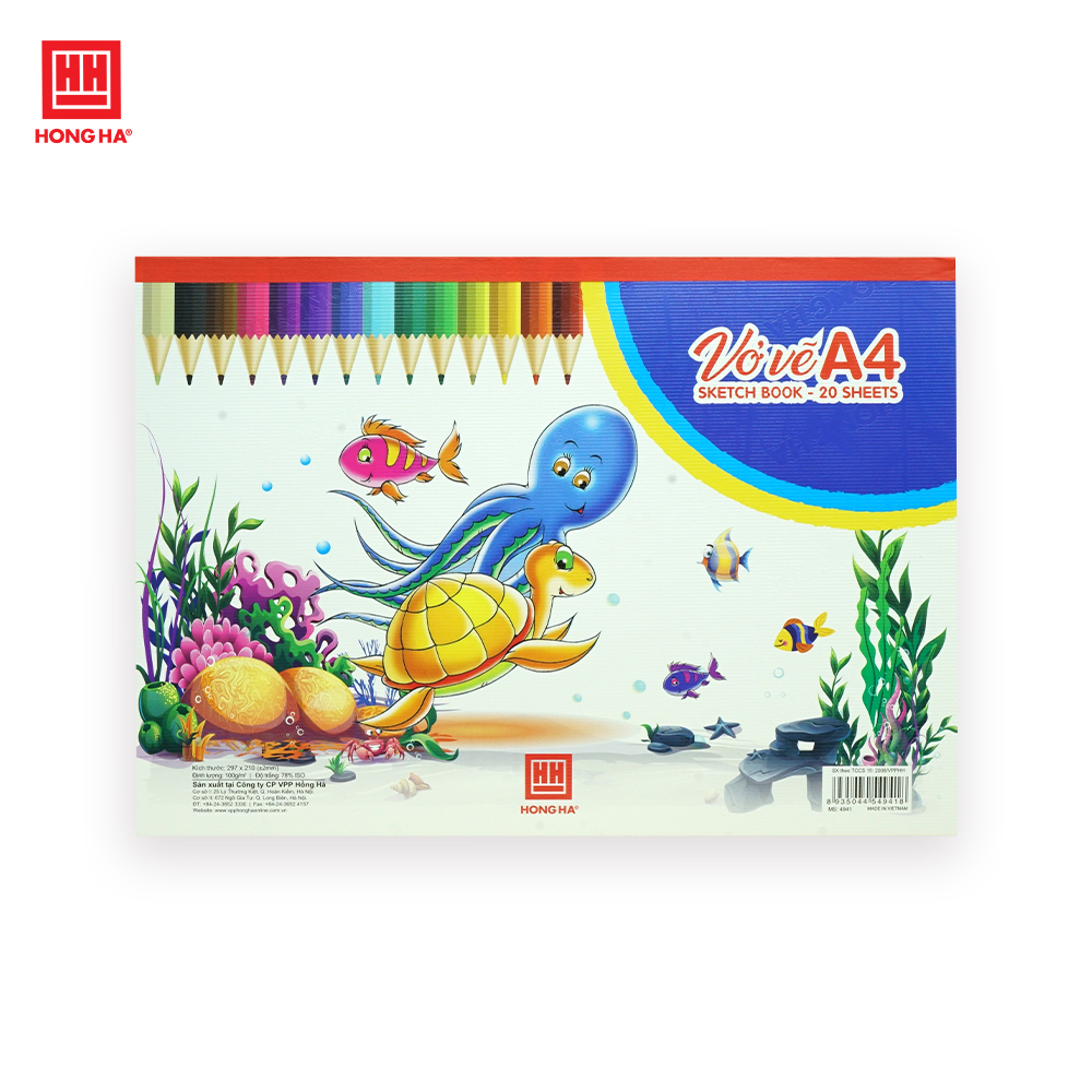 Vở vẽ Hồng Hà A4 20 tờ định lượng cao 4941