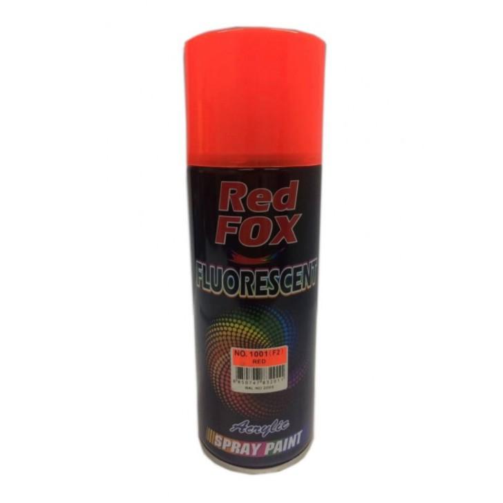 Sơn xịt huỳnh quang RedFox 1001(F2) RED hiệu ứng dưới đèn cực tím