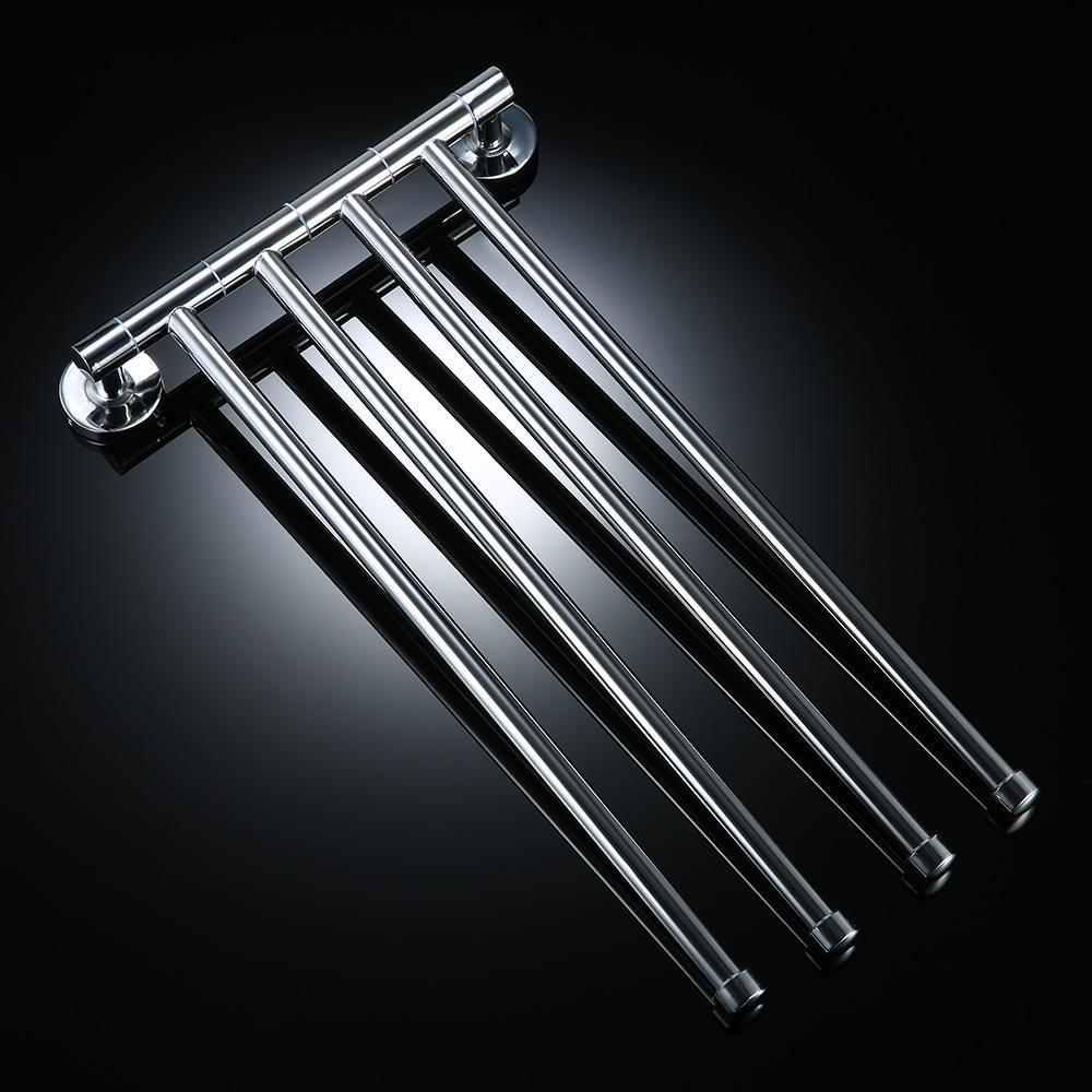 Giá treo khăn 4 thanh xoay 180 độ bằng thép khong gỉ, khá tiết kiệm diện tích