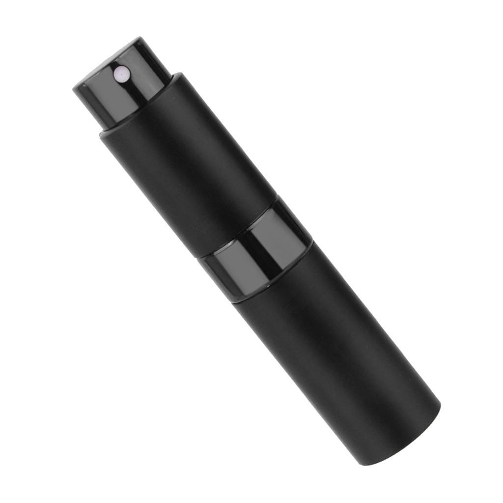 4X 8ml Refillable Rotation Perfume Atomizer Empty Spray Bottle Black