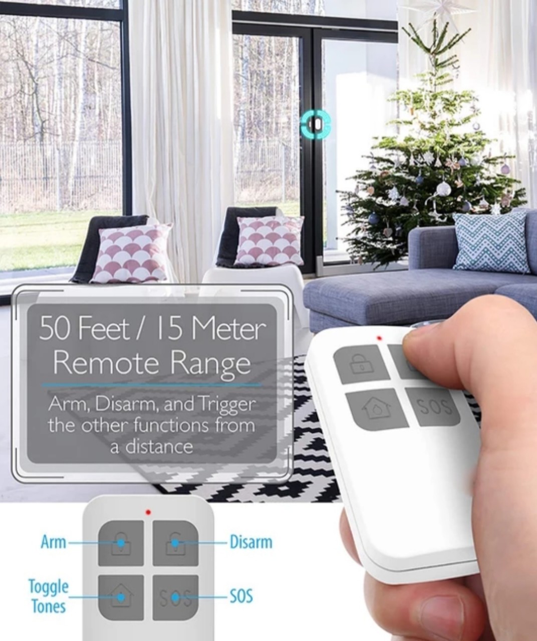 Thiết bị báo động chống trôm  không dây thông minh đa chức năng điều khiển bằng remote. Sản phẩm chất lương cao(tiêu chuẩn Châu Âu-CE)