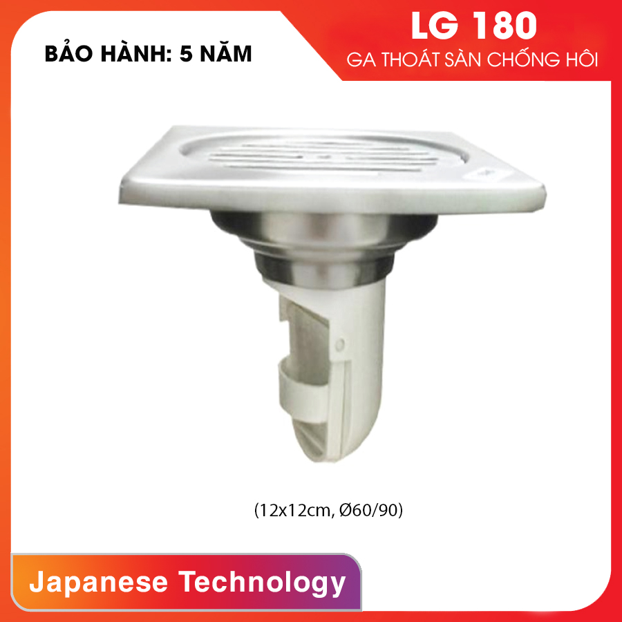 Ga thoát sàn chống hôi Inox 304 cao cấp - Phi  60 LG180