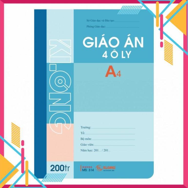 Sổ giáo án KLONG 4 ôly(2.5*2.5) A4 200tr; MS: 314T4