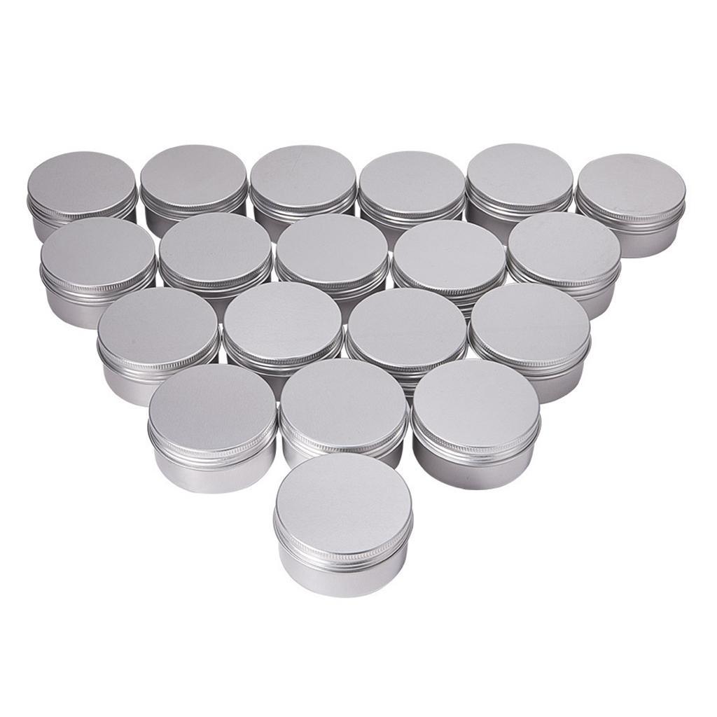 25Pc Aluminum Tin Storage Pot Candles Salves Containers Screw Lid 100ml 80ml
