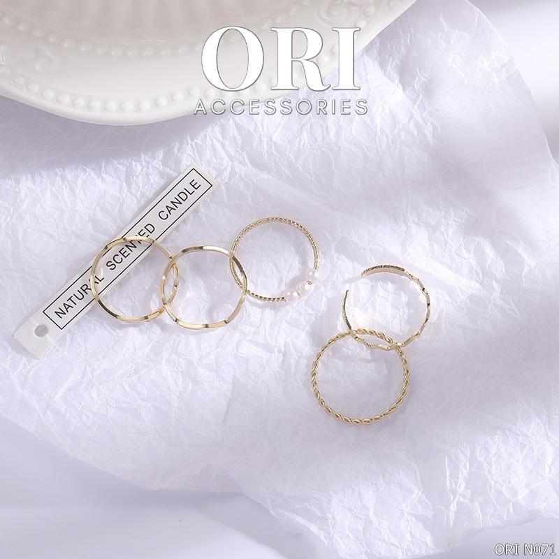 Set 5 nhẫn nữ Lionel tinh tế thời trang ORI ACCESSORIES N071