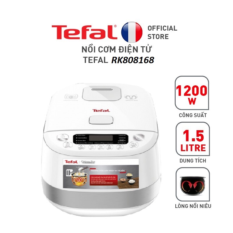 Nồi cơm điện tử cao tần Tefal 1.5L - Thương hiệu Pháp - RK808168 - Hàng chính hãng