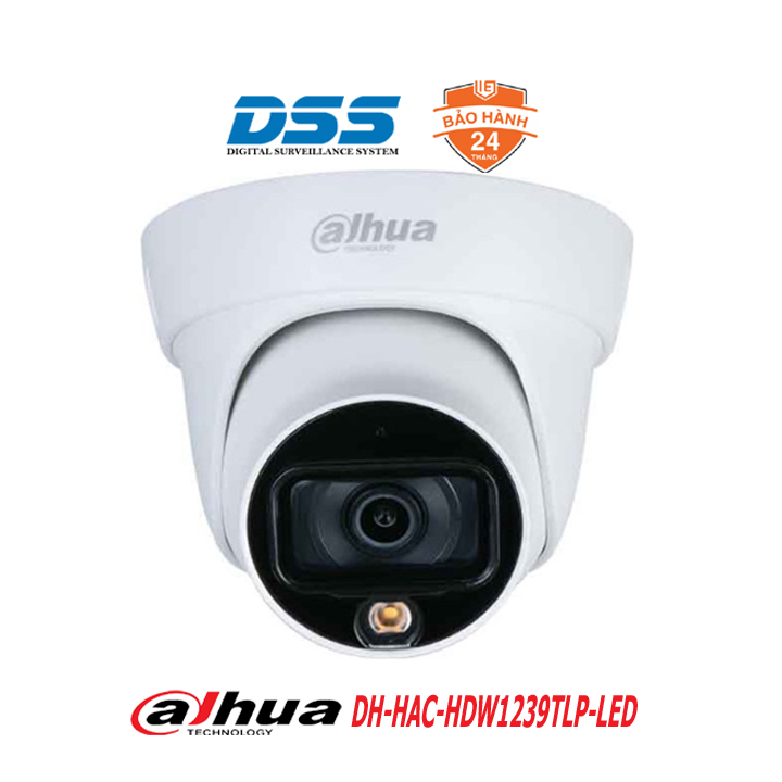 Camera dome HDCVI DAHUA DH-HAC-HDW1239TLP-LED 2MP FullColor  hàng chính hãng DSS Việt Nam