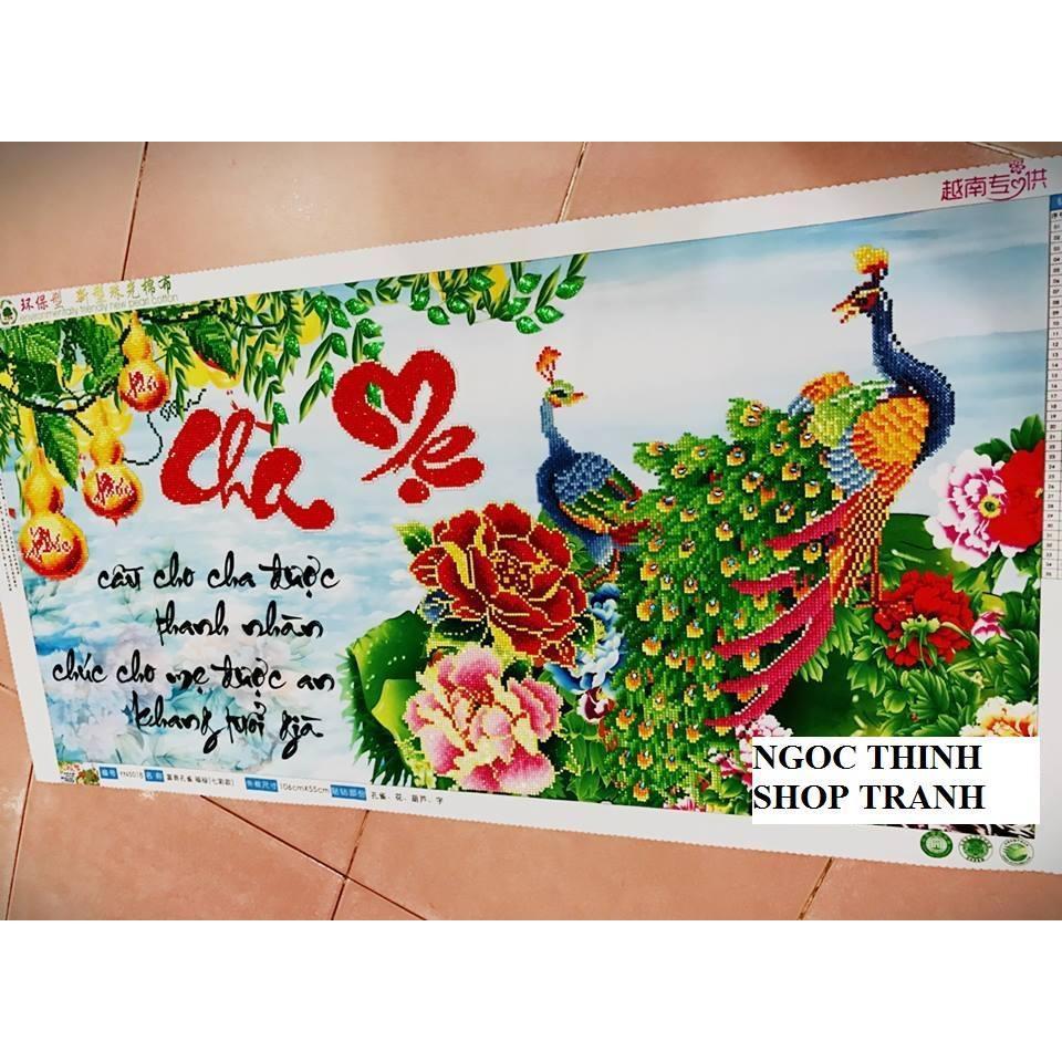 Tranh thêu 3d cha mẹ Tranh CHƯA THÊU- Kho Tranh Đồng Nai