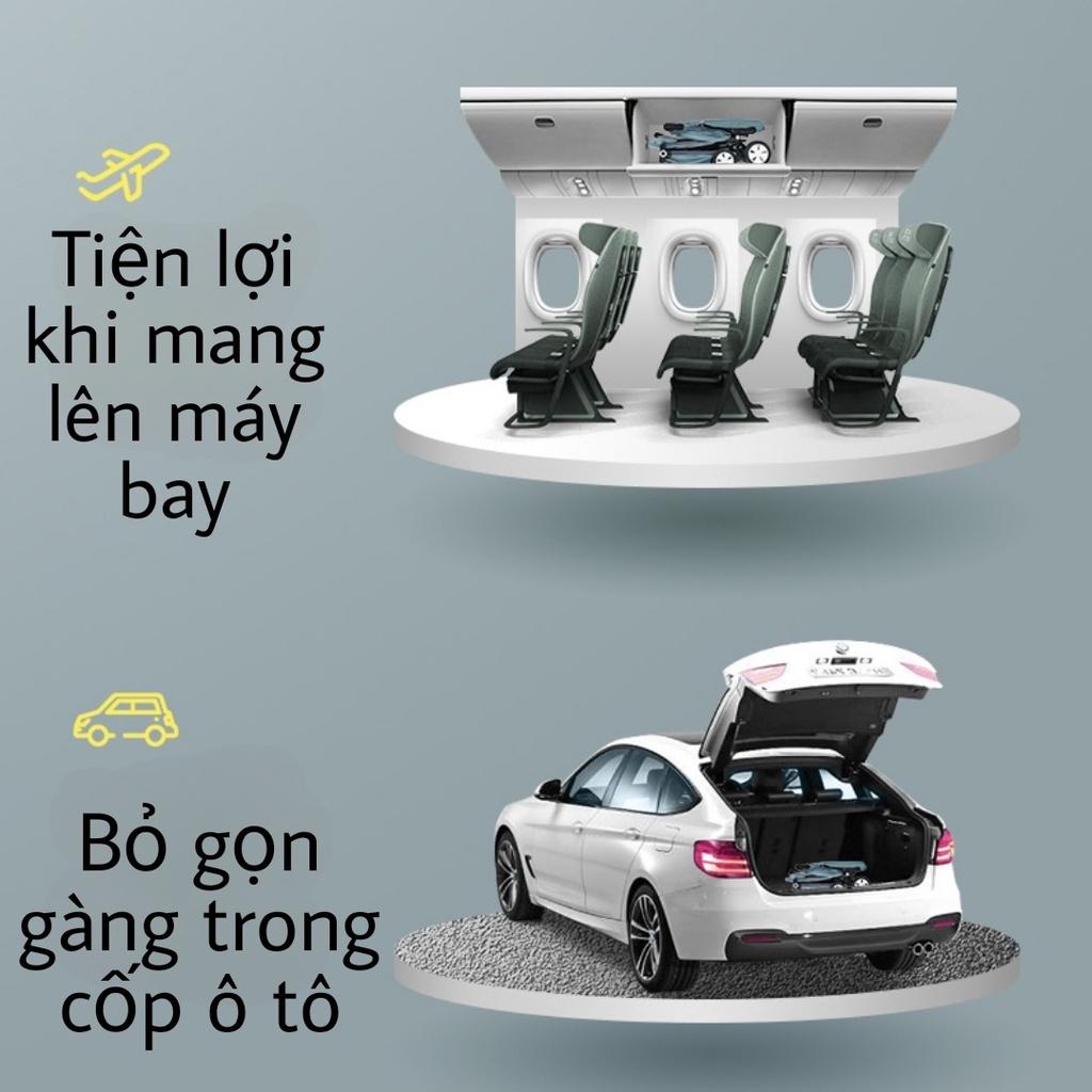 Xe đẩy em bé tặng đệm ngồi, lót ngồi chống thấm, màn. Xe đẩy 2 chiều 3 tư thế gấp gọn mang đi du lịch, dã ngoại, dạo phố mẫu 2022