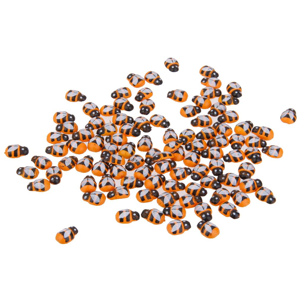 200pcs Tiny Wooden Bees Insects Embellishment Craft Scrapbooking DIY Crafts