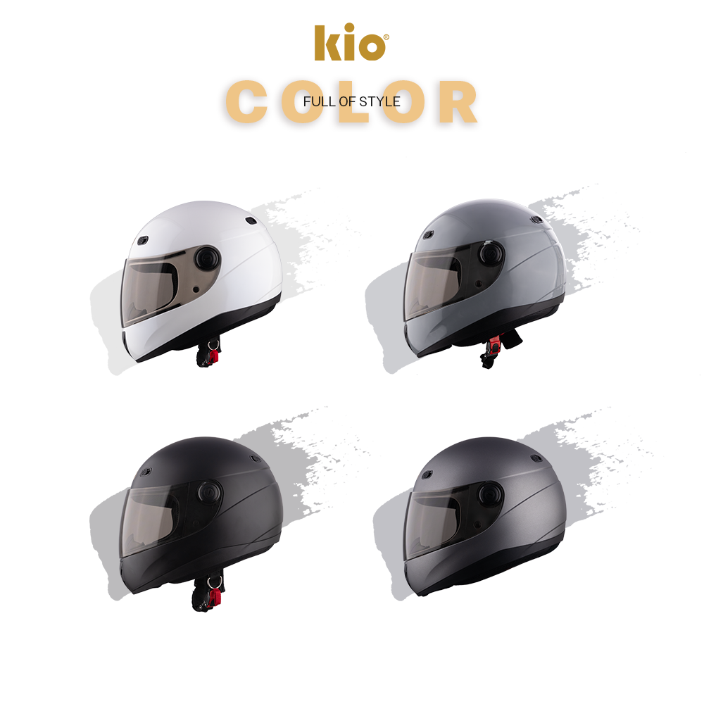 Mũ Bảo Hiểm Fullface Kio SafeStyle Rider KN09K, Kính Dài Phủ Nano Chống Tia UV, Lót Kháng Khuẩn Thoáng Khí - Xám Titan (nhám)