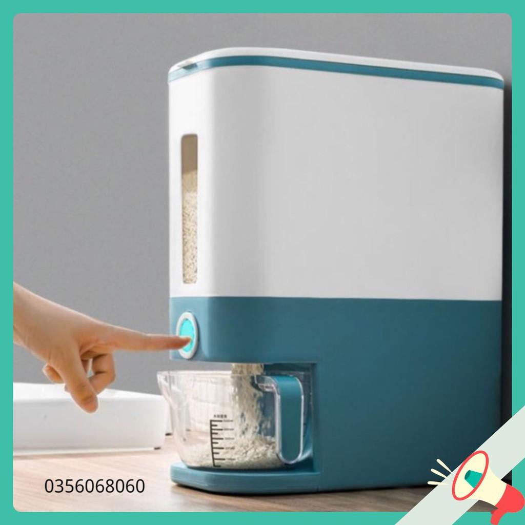 Thùng đựng gạo 12kg kèm cốc vo gạo tiện dụng giao màu ngẫu nhiên