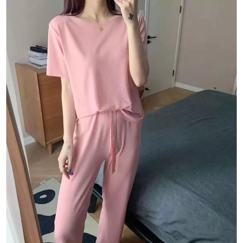 Đồ bộ mặc nhà chất thun dẻo gân tăm cao cấp