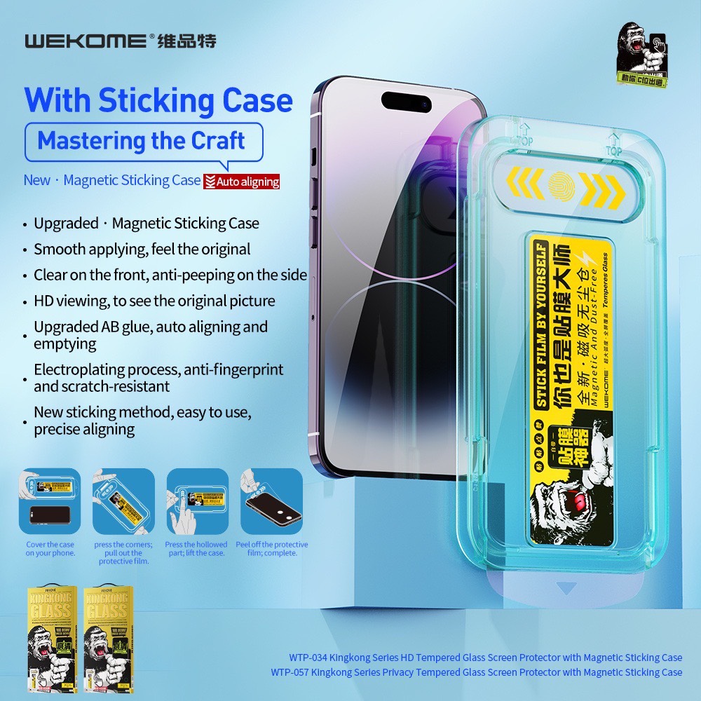 Kính Cường Lực KingKong Có Khung Tự Dán, Ngăn Bụi Loa Dành Cho iPhone - Full Hộp, Dán Full Màn - Hàng Chính Hãng