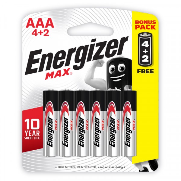 Pin Max 4 + 2 Viên Energizer E91 BP4+2 AAA (Bao bì mới)